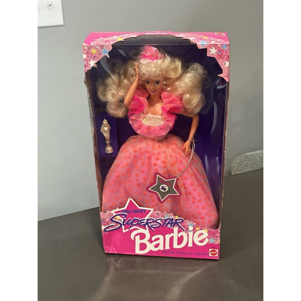 Wal Mart Superstar Barbie Special Edition 1993 Mattel Pink Star Dress 10592